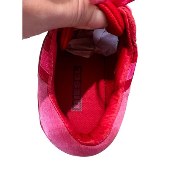 Vintage Y2K Diesel Archive Aquila Lace Up Tennis Shoes Womens 9 Pink Red Suede - Picture 8 of 16
